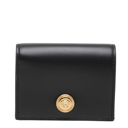 Versace Medusa Bifold Wallet Compact Black Leather