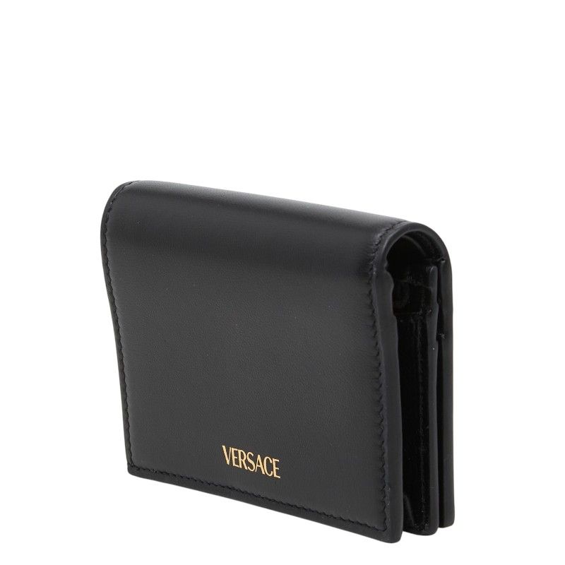 Versace Medusa Bifold Wallet Compact Black Leather — view 2