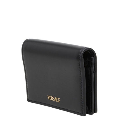 Versace Medusa Bifold Wallet Compact Black Leather — view 2