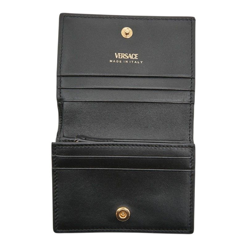 Versace Medusa Bifold Wallet Compact Black Leather — view 9