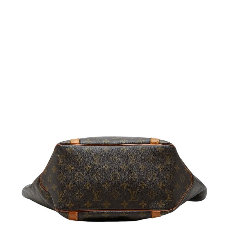 Louis Vuitton Monogram Sac Shopping Tote Shoulder Bag Brown Leather — view 3
