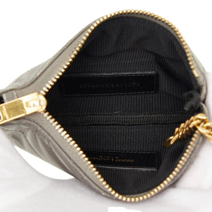 Saint Laurent Stitch Coin Case Gray Leather — view 7