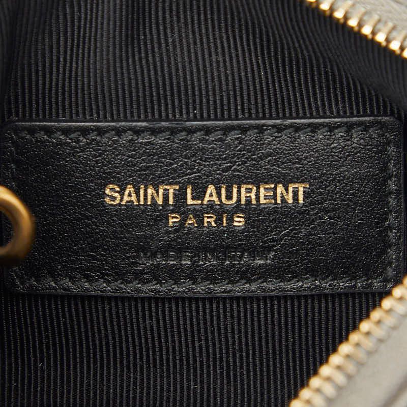 Saint Laurent Stitch Coin Case Gray Leather — view 9