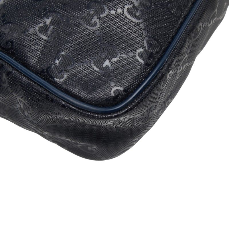 Gucci GG Supreme Crossbody Shoulder Bag Black Leather — view 7