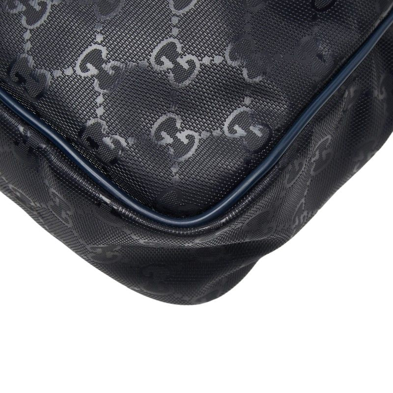 Gucci GG Supreme Crossbody Shoulder Bag Black Leather — view 6