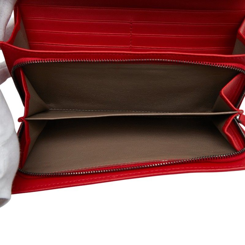 Bottega Veneta Intrecciato Zip Around Wallet Red Leather — view 7