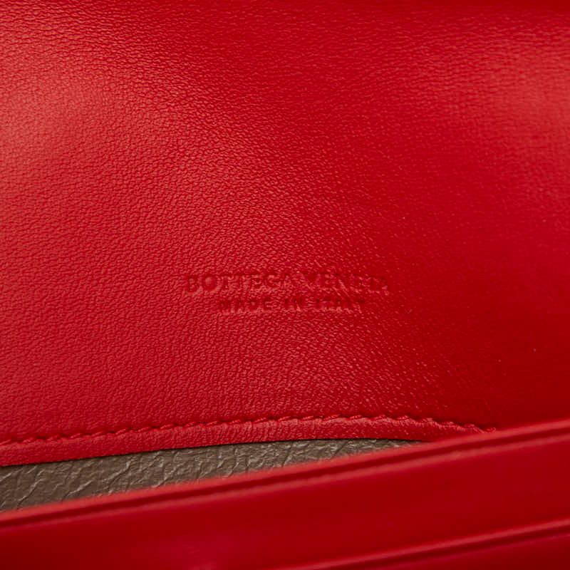 Bottega Veneta Intrecciato Zip Around Wallet Red Leather — view 8