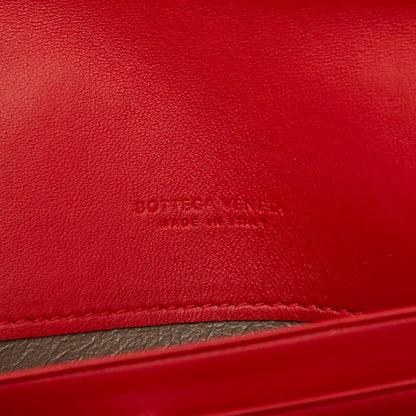 Bottega Veneta Intrecciato Zip Around Wallet Red Leather — view 8