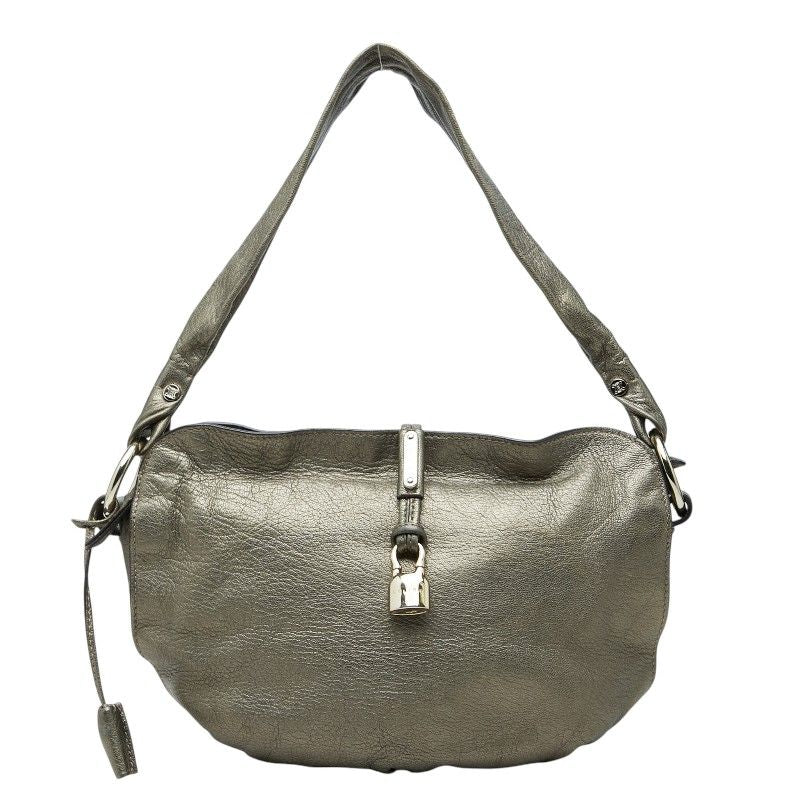 Celine Bittersweet Shoulder Bag Metallic Blanc Leather