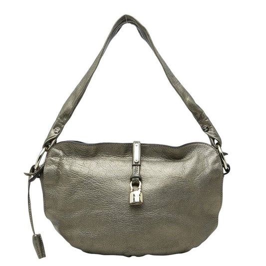 Celine Bittersweet Shoulder Bag Metallic Blanc Leather