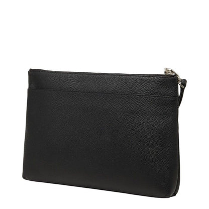 Balenciaga Logo Clutch Black Leather — view 2