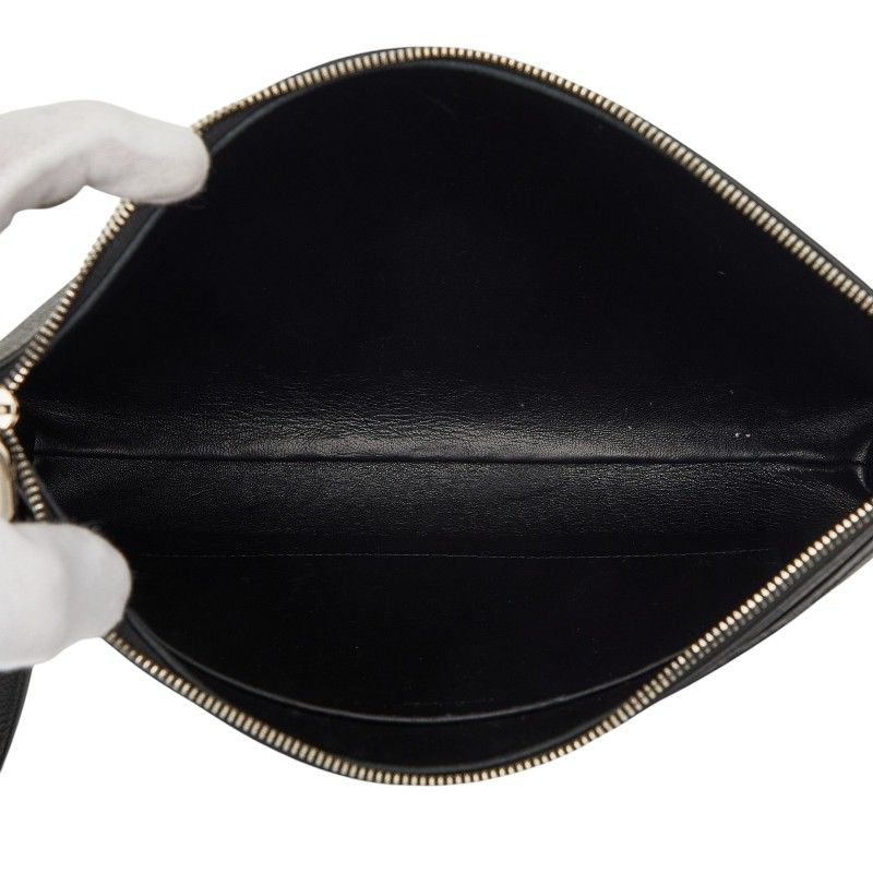 Balenciaga Logo Clutch Black Leather — view 6