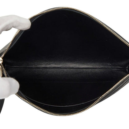 Balenciaga Logo Clutch Black Leather — view 6