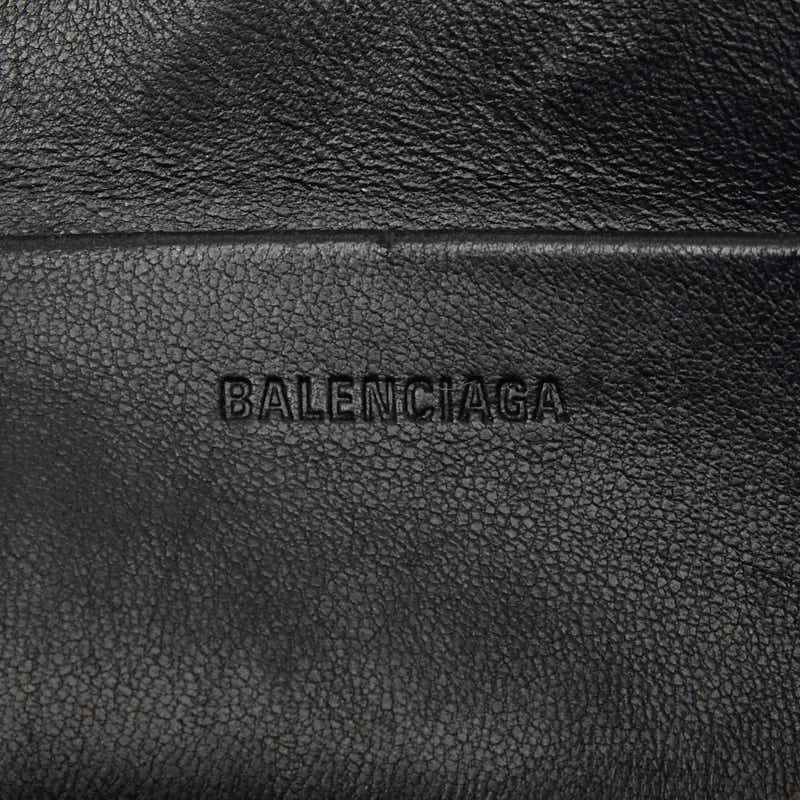 Balenciaga Logo Clutch Black Leather — view 7
