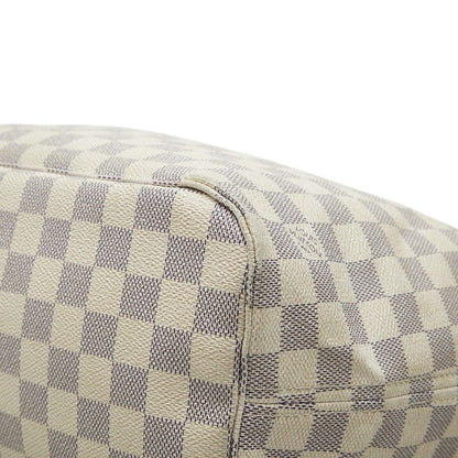 Louis Vuitton Damier Neverfull MM Tote Shoulder Bag White Ivory Leather — view 4