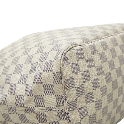 Louis Vuitton Damier Neverfull MM Tote Shoulder Bag White Ivory Leather — view 5
