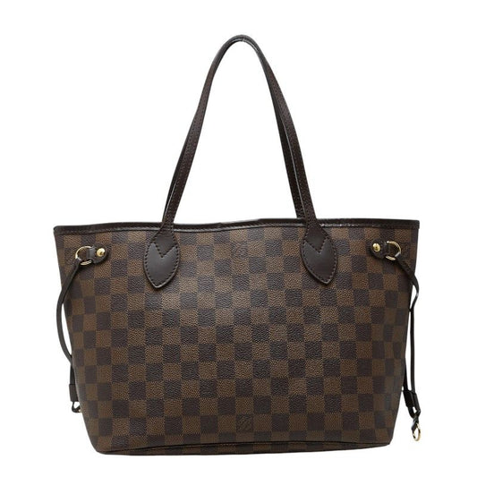 Louis Vuitton Damier Neverfull PM Tote Brown Leather