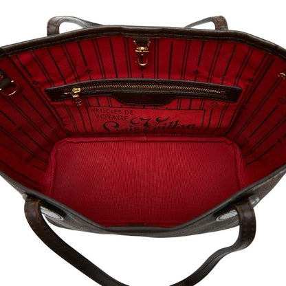 Louis Vuitton Damier Neverfull PM Tote Brown Leather — view 6