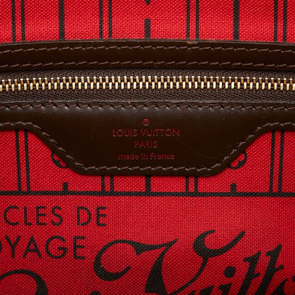 Louis Vuitton Damier Neverfull PM Tote Brown Leather — view 8