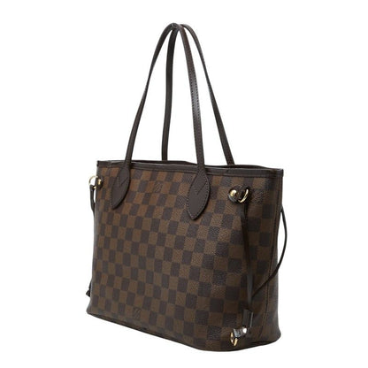 Louis Vuitton Damier Neverfull PM Tote Brown Leather — view 2