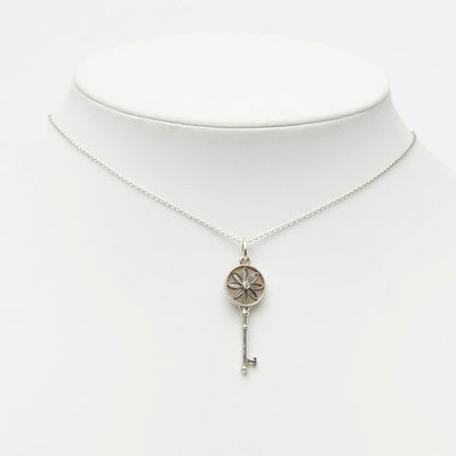 Tiffany & Co Daisy Key Diamond Necklace Silver — view 7