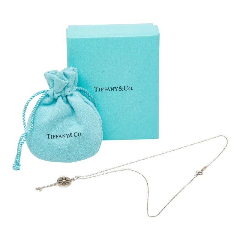 Tiffany & Co Daisy Key Diamond Necklace Silver — view 8