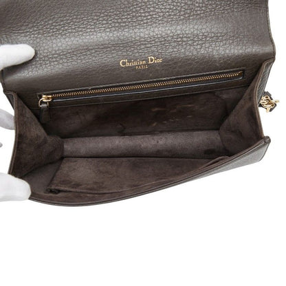 Diorama Chain Shoulder Bag Brown Leather — view 8