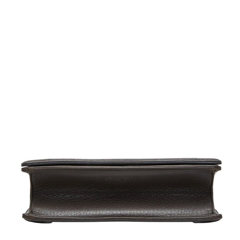 Diorama Chain Shoulder Bag Brown Leather — view 3