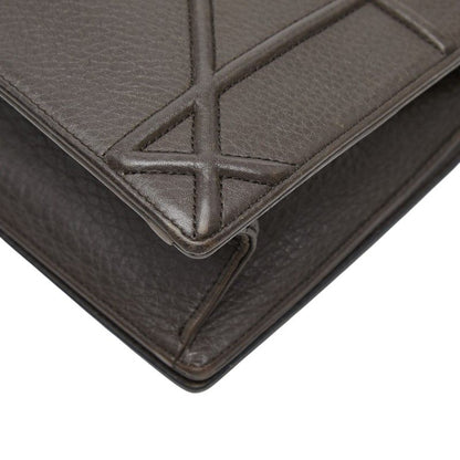 Diorama Chain Shoulder Bag Brown Leather — view 6