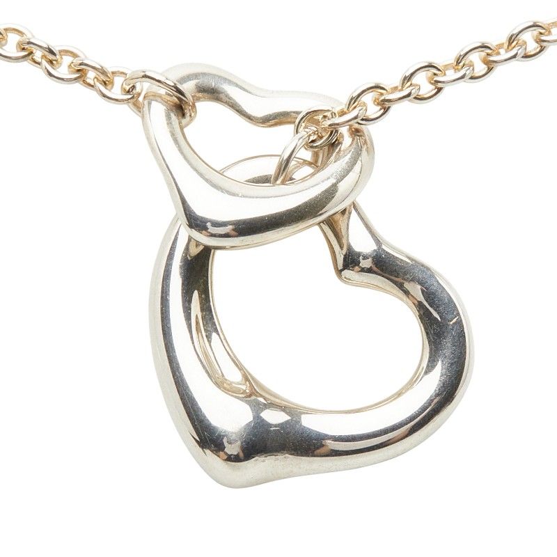 Tiffany & Co Double Open Heart Lariat Necklace Silver — view 2