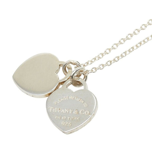 Tiffany & Co Return to Double Heart Tag Necklace Silver