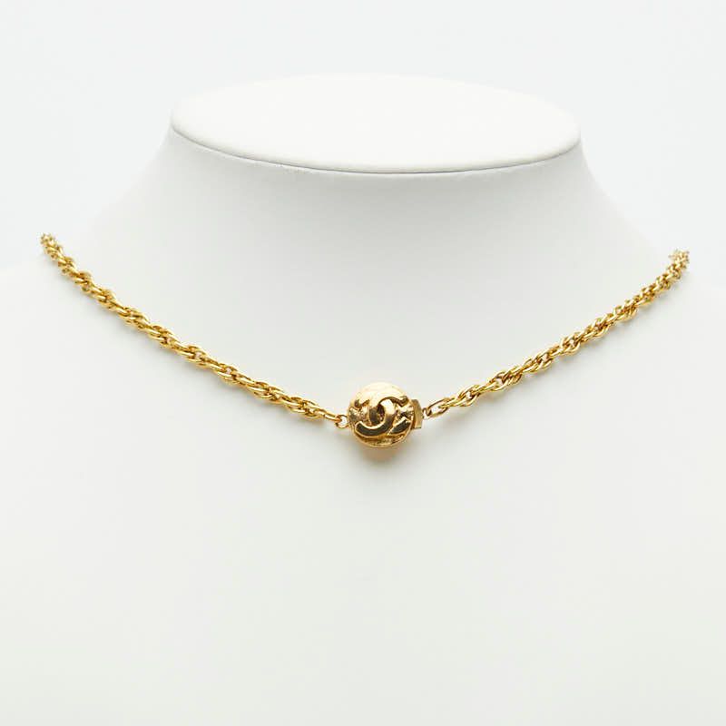 Chanel CC Logo Chain Necklace Metal Plated — view 6