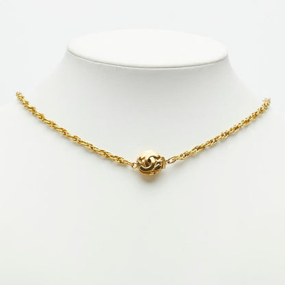 Chanel CC Logo Chain Necklace Metal Plated — view 6
