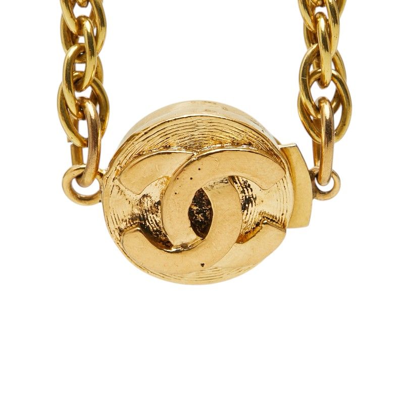 Chanel CC Logo Chain Necklace Metal Plated — view 3