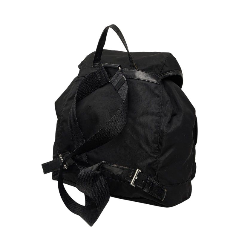 Prada Vera Sports Backpack Black Leather Tessuto Nylon — view 2