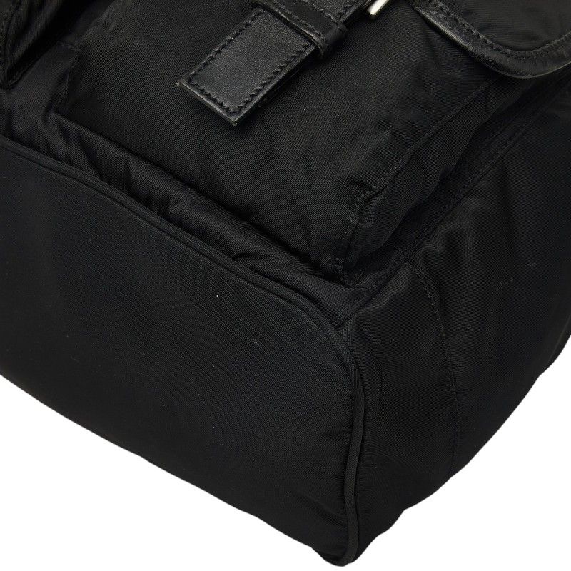 Prada Vera Sports Backpack Black Leather Tessuto Nylon — view 4