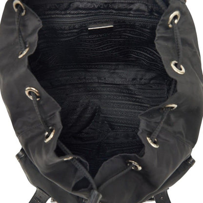 Prada Vera Sports Backpack Black Leather Tessuto Nylon — view 9