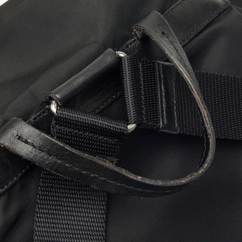 Prada Vera Sports Backpack Black Leather Tessuto Nylon — view 8