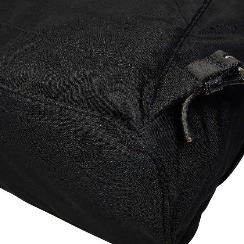 Prada Vera Sports Backpack Black Leather Tessuto Nylon — view 6