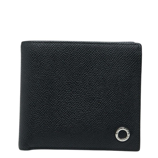 Bvlgari Bifold Wallet Black Leather