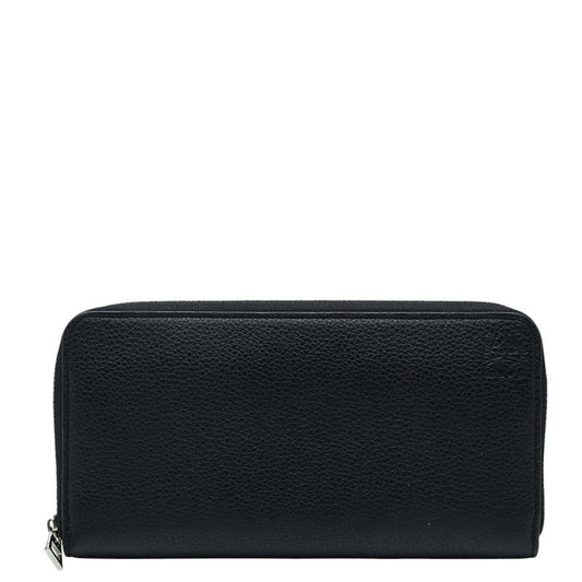 Loewe Anagram Round Zip Wallet Black Leather