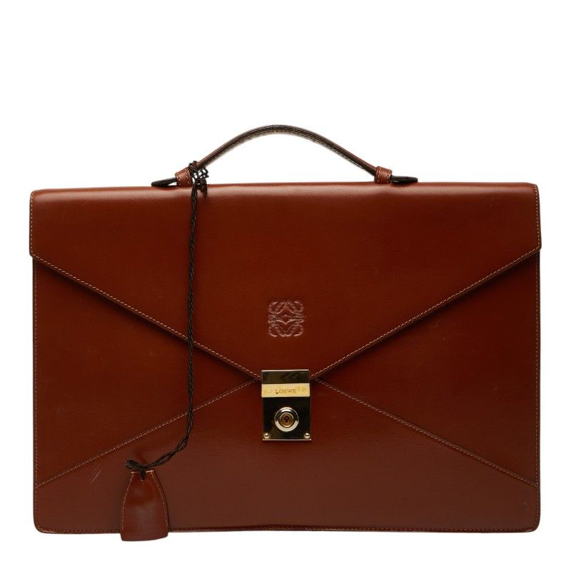 Loewe Anagram Diplomatico Briefcase Business Brown Leather 1