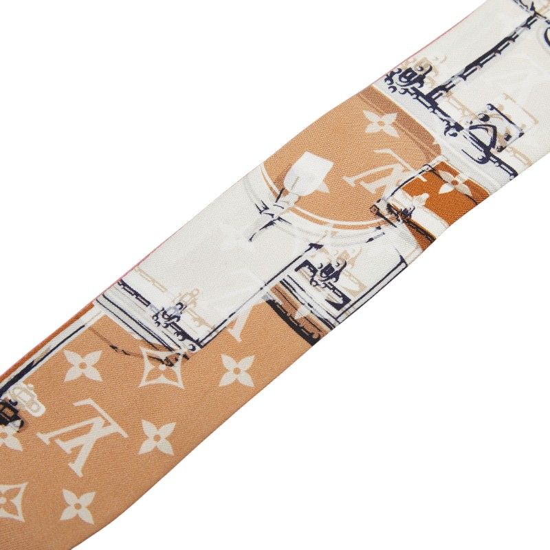 Louis Vuitton Bandeau BB Let's Go Wild Scarf Beige Multicolor Silk — view 5
