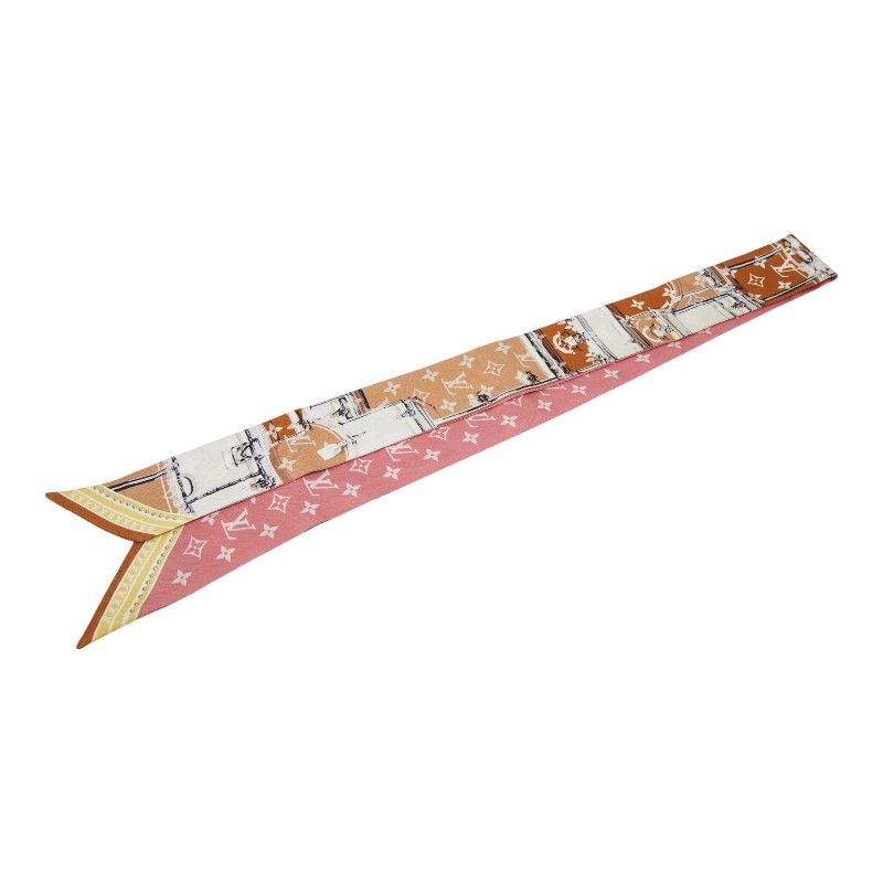 Louis Vuitton Bandeau BB Let's Go Wild Scarf Beige Multicolor Silk — view 2
