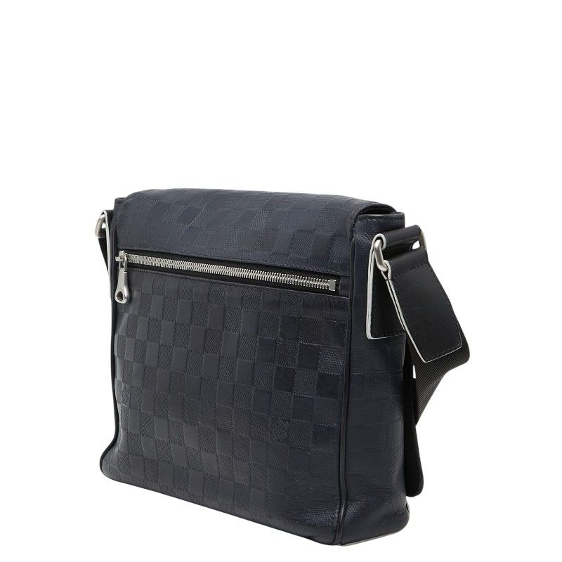 Louis Vuitton Damier Infini District PM Shoulder Bag Navy Leather — view 2