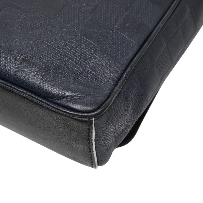 Louis Vuitton Damier Infini District PM Shoulder Bag Navy Leather — view 6