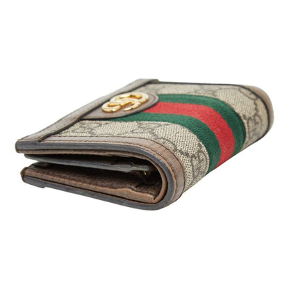 Gucci Ophidia GG Supreme Bifold Wallet Compact Beige Multicolor Leather — view 7