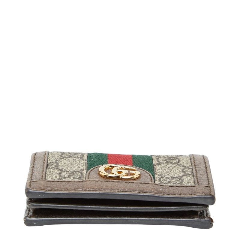 Gucci Ophidia GG Supreme Bifold Wallet Compact Beige Multicolor Leather — view 3