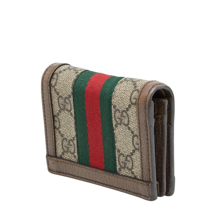 Gucci Ophidia GG Supreme Bifold Wallet Compact Beige Multicolor Leather — view 2