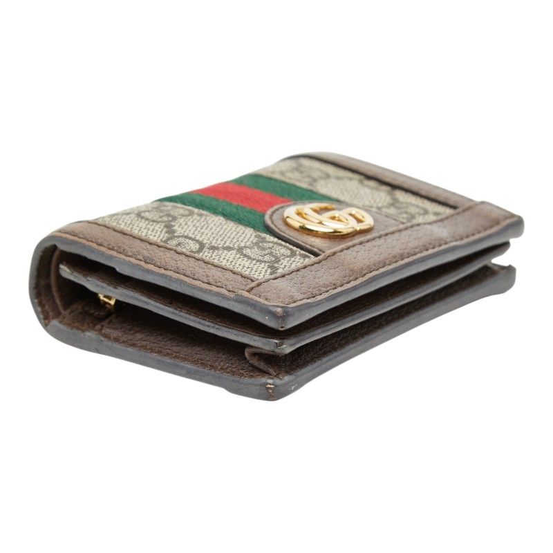 Gucci Ophidia GG Supreme Bifold Wallet Compact Beige Multicolor Leather — view 5